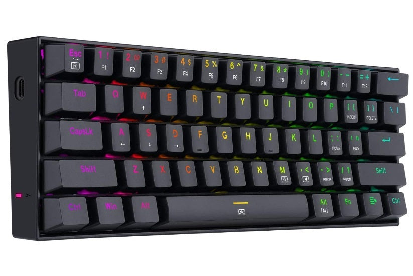 Redragon K630 Dragon Born 60% Wired RGB Gaming Keyboard, 61 Keys Compact Mechanical Keyboard with Linear Red Switch, Pro Driver Support, Black Redragon K630 Dragon Born 60% Wired RGB Gaming Keyboard, 61 Keys Compact Mechanical Keyboard with Linear Red Switch, Pro Driver Support, Black